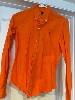 Polo by Ralph Lauren Bright Orange Women's slim fit Button-Down Shirt